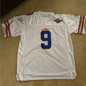 White Football Jersey with Blue and Orange Accents (Waterboy movie)